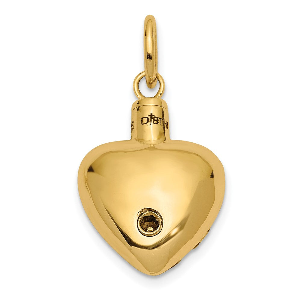 14K Gelbgold Sentimental Expressions 14K Herz Andenken Ash Halter Anhänger