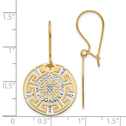 14K Bicolor Greek Key Ohrhänger