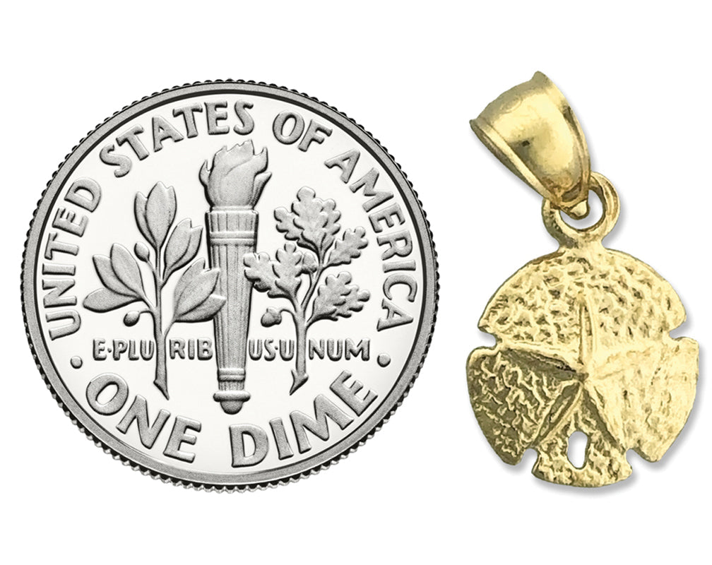 14K Gold 10 mm Sanddollar-Charm