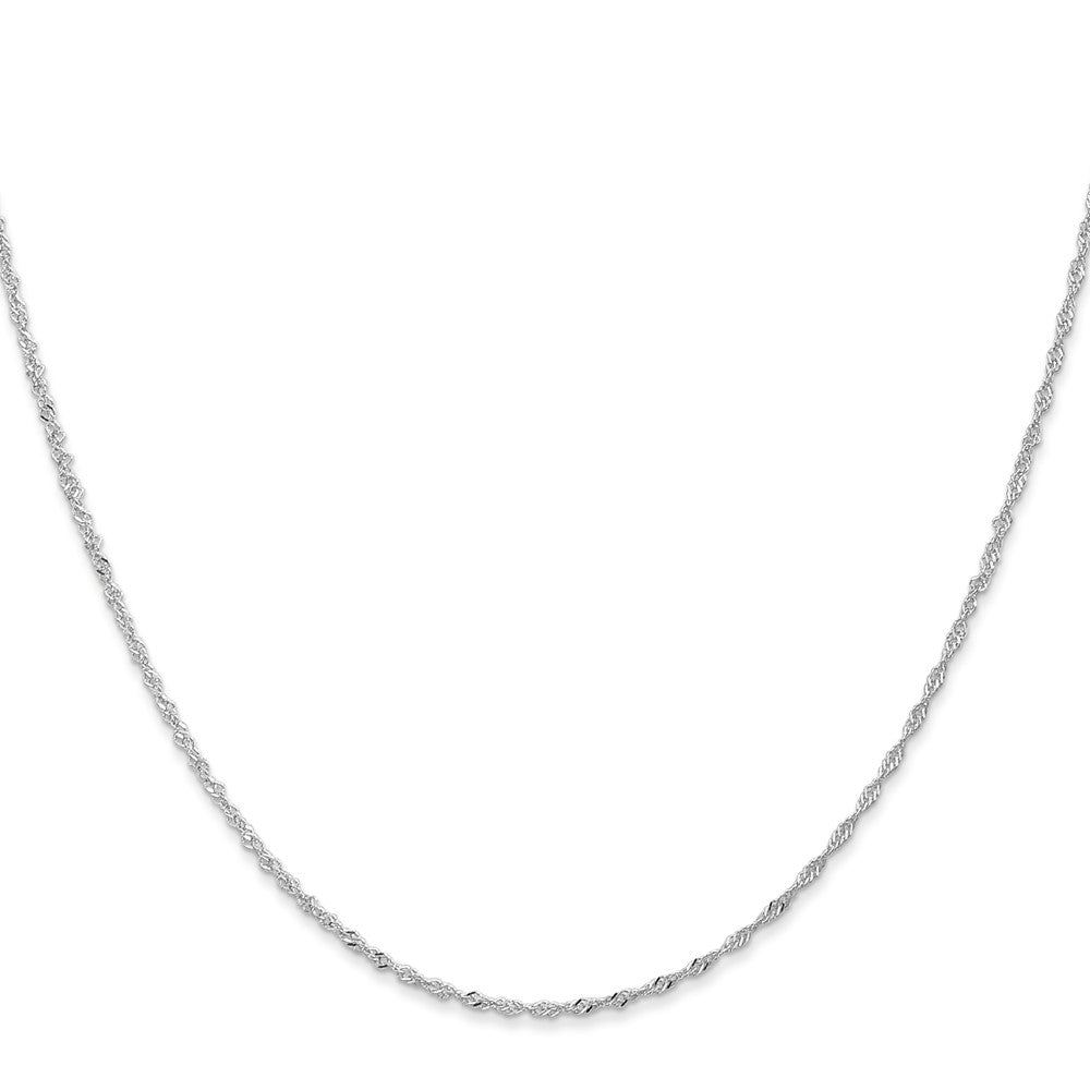 14K Weißgold 1mm Singapurkette mit Karabinerverschluss Halskette