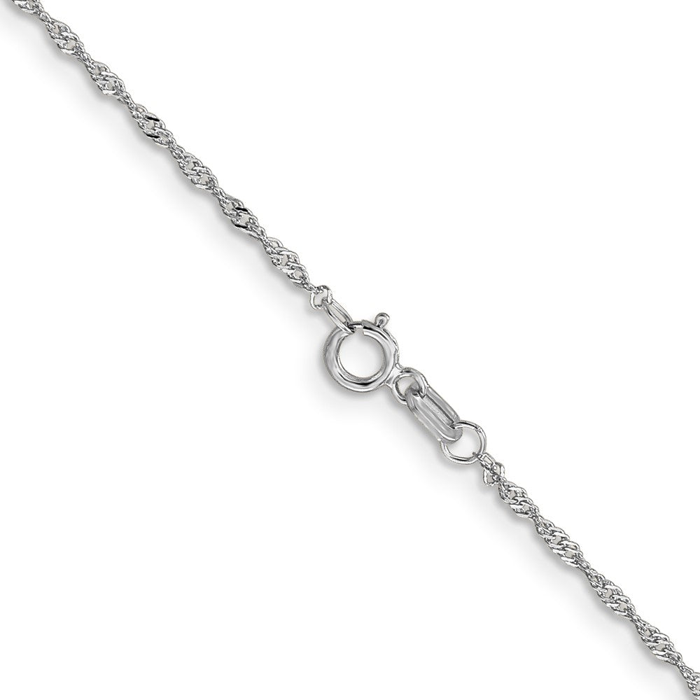 14K Weißgold 1mm Singapurkette mit Karabinerverschluss Halskette