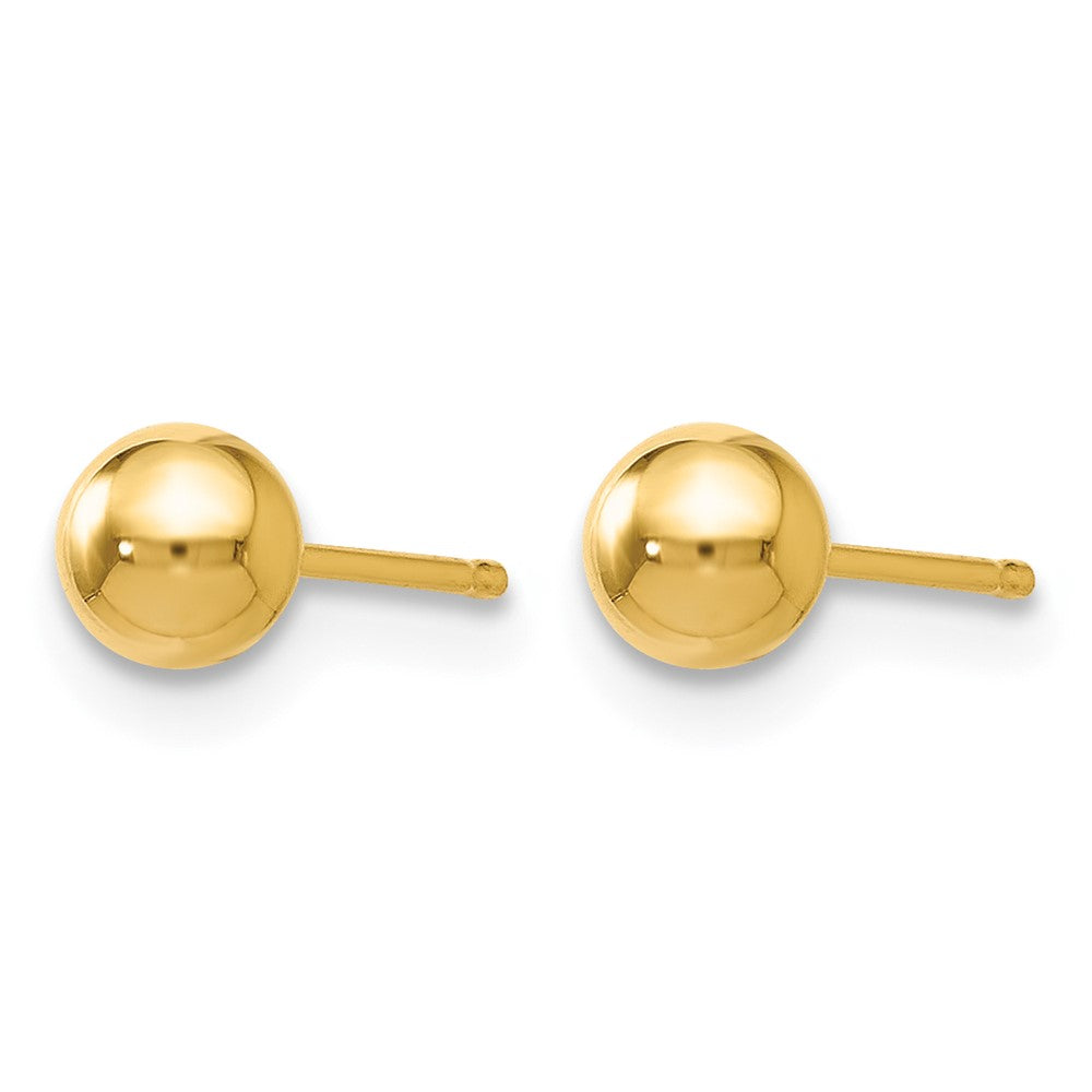 14K Gelbgold Poliert 4mm Kugel Ohrstecker