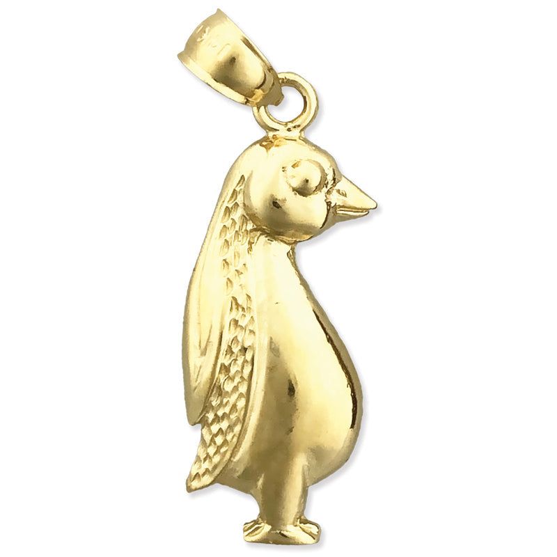 14K Gold Anhänger stehender Pinguin