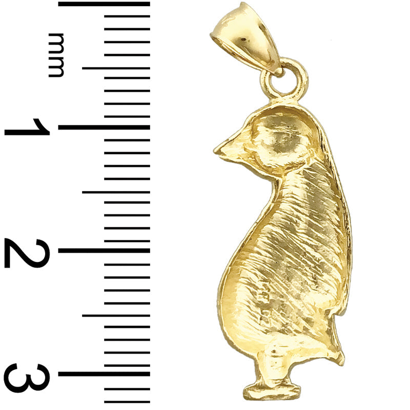14K Gold Anhänger stehender Pinguin