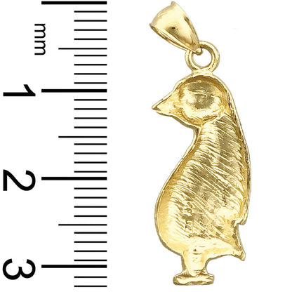 14K Gold Anhänger stehender Pinguin