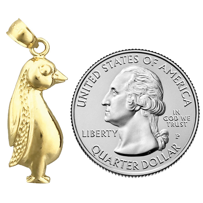 14K Gold Anhänger stehender Pinguin
