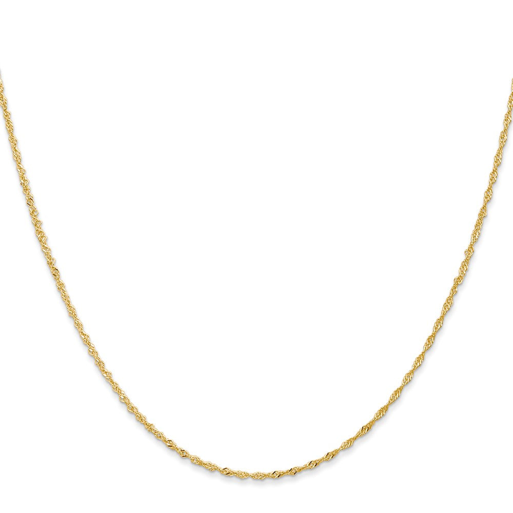 14K 1mm Singapurkette mit Karabinerverschluss Halskette