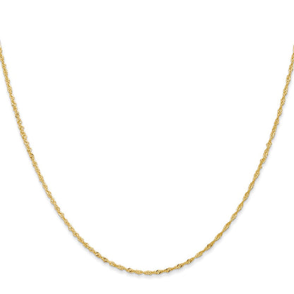 14K 1mm Singapurkette mit Karabinerverschluss Halskette