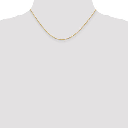 14K 1mm Singapurkette mit Karabinerverschluss Halskette