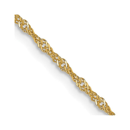 14K 1mm Singapurkette mit Karabinerverschluss Halskette