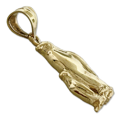 14K Gold Pinguin-mit-Baby Charm