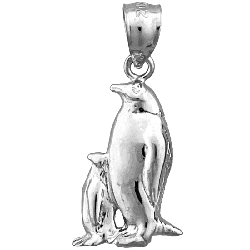 14K Gold Pinguin-mit-Baby Charm