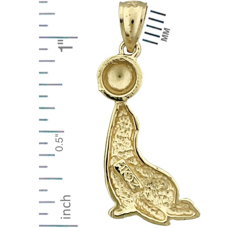 14K Gold Seelöwe mit Ball Charm