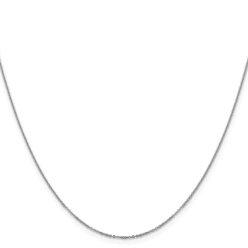 14K Weißgold 1.1mm Flach Ankerkette Halskette