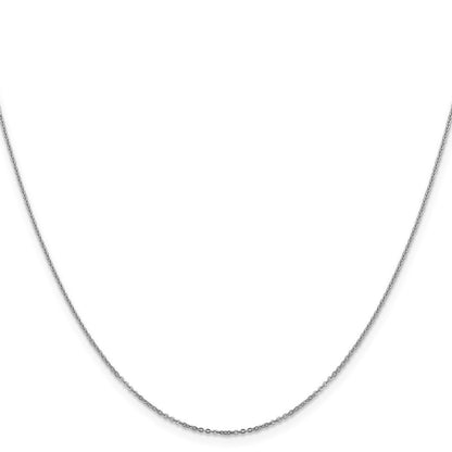 14K Weißgold 1.1mm Flach Ankerkette Halskette