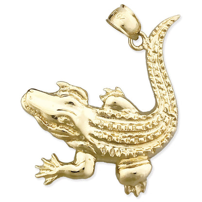 14K Gold Anhänger Krokodil mit schuppiger Haut