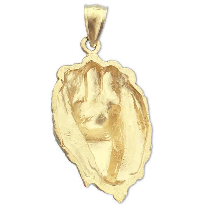 14K Gold Löwenkopf-Anhänger, brüllend