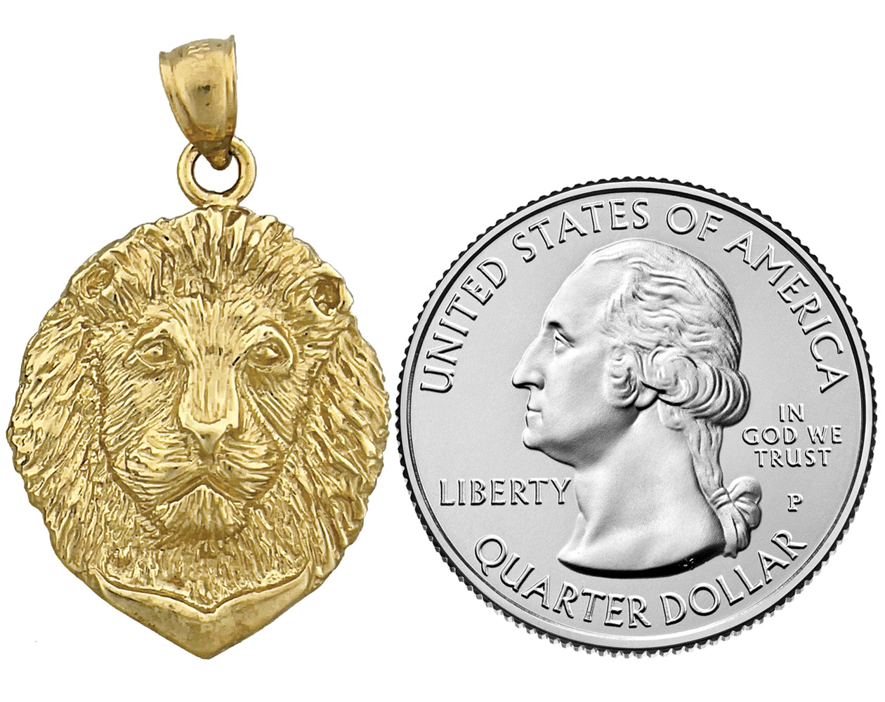 750 Gold 24 mm Löwenkopf-Anhänger