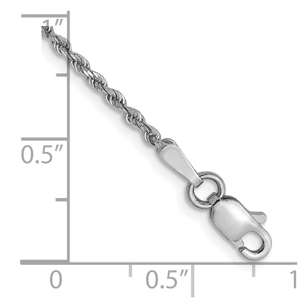 14K Weißgold 1.5mm Diamantiert Kordel Halskette