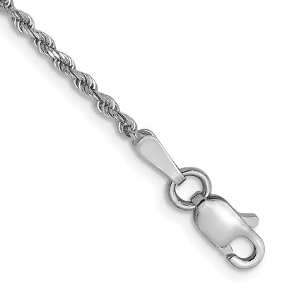 14K Weißgold 1.5mm Diamantiert Kordel Halskette