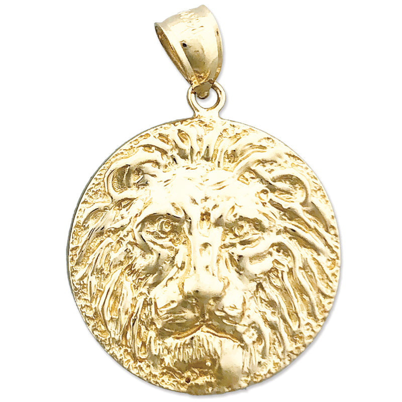 14K Gold Löwe Kopf Medallion