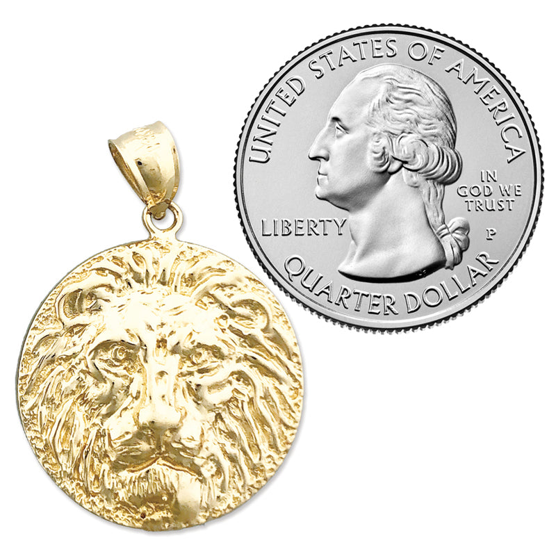 14K Gold Löwe Kopf Medallion