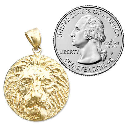 14K Gold Löwe Kopf Medallion