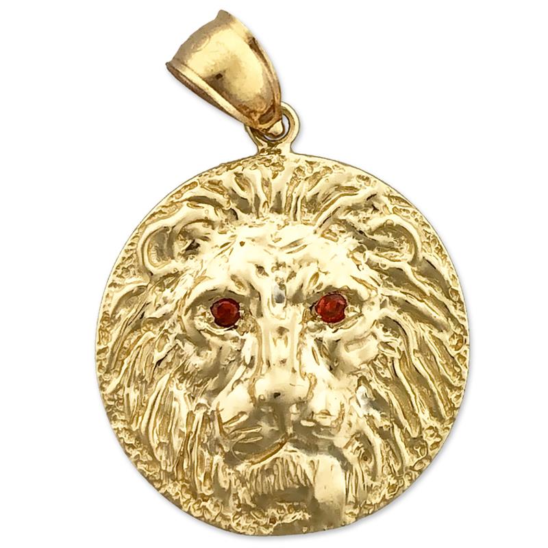 14K Gold Löwe Kopf Medallion