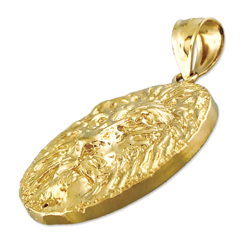 14K Gold Löwe Kopf Medallion