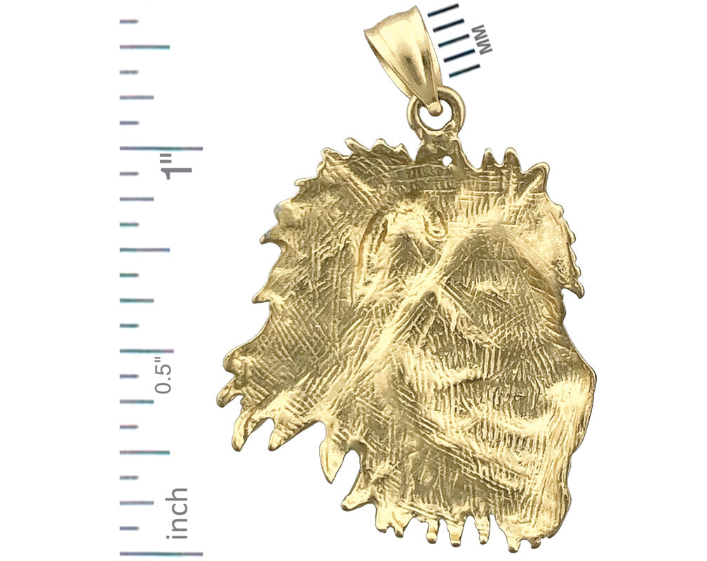 14K Gold Löwenkopf-Anhänger