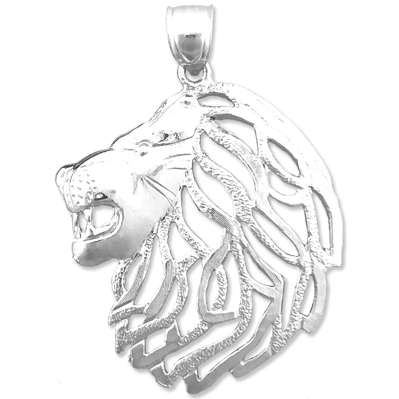 14K Gold Anhänger Löwenkopf mit ausgeschnittener Mähne