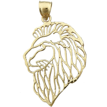 14K Gold Filigran-Anhänger Löwenkopf