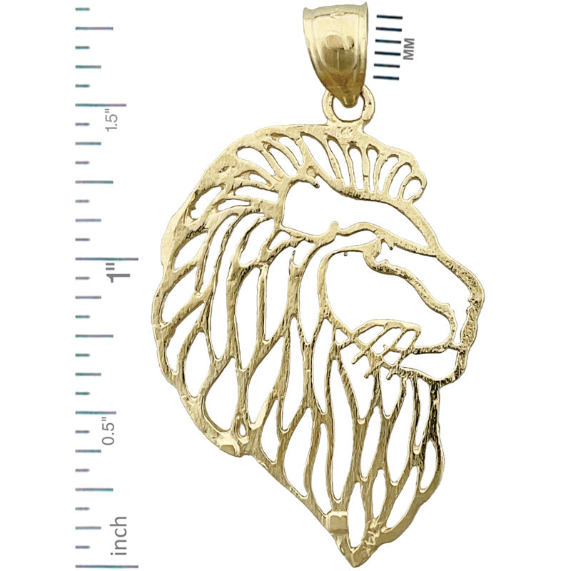 14K Gold Filigran-Anhänger Löwenkopf