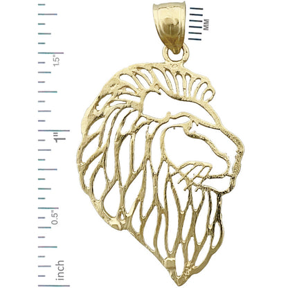 14K Gold Filigran-Anhänger Löwenkopf
