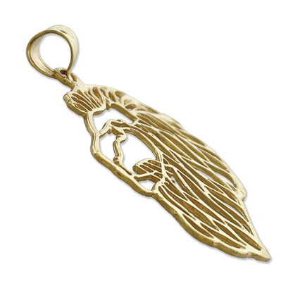 14K Gold Filigran-Anhänger Löwenkopf