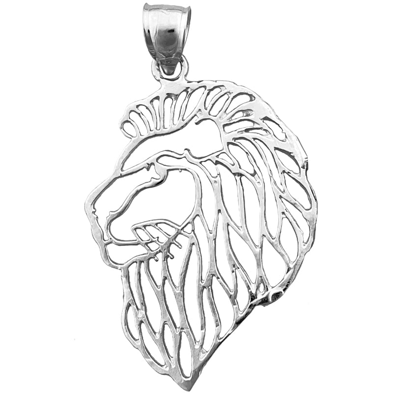 14K Gold Filigran-Anhänger Löwenkopf