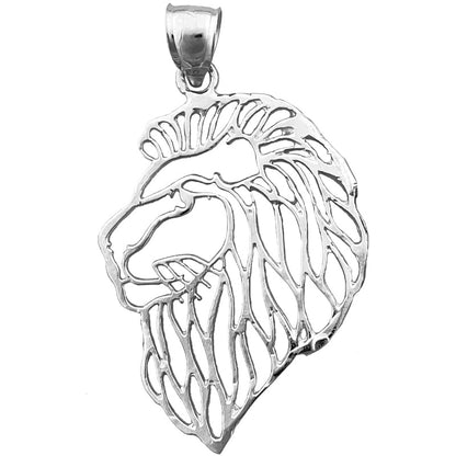 14K Gold Filigran-Anhänger Löwenkopf