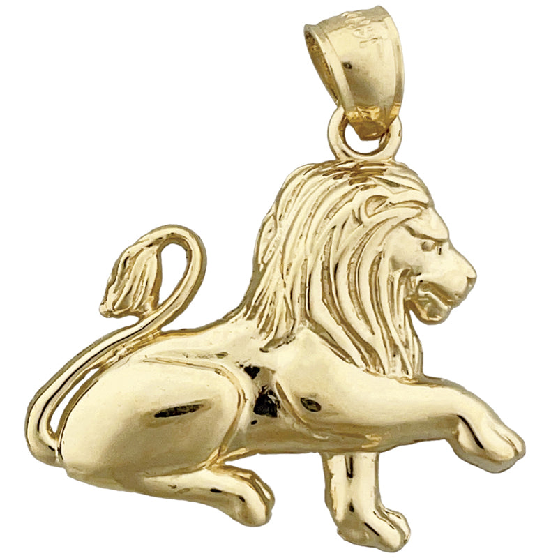 14K Gold Löwe Anhänger, 30 mm