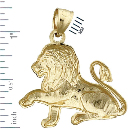 14K Gold Löwe Anhänger, 30 mm