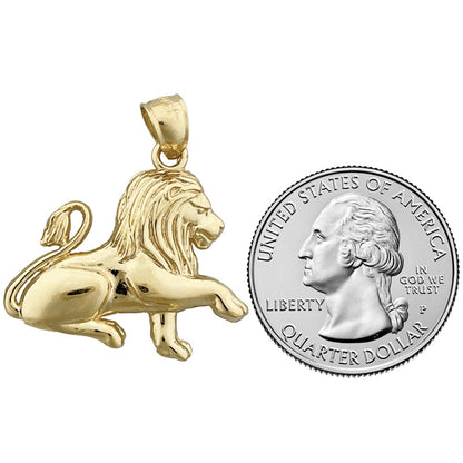 14K Gold Löwe Anhänger, 30 mm