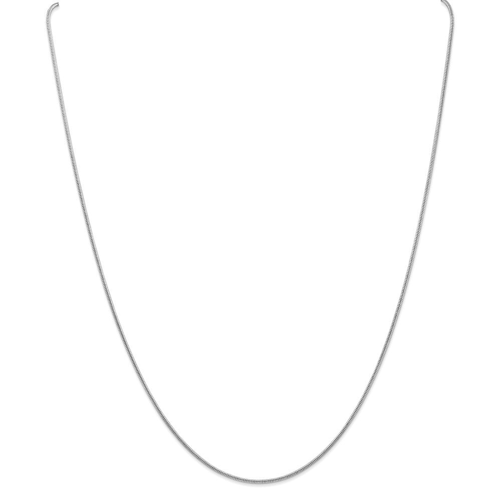 14K Weißgold 1.3mm Rund Schlange Halskette