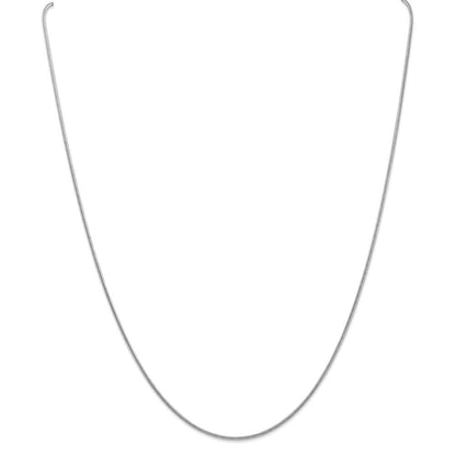 14K Weißgold 1.3mm Rund Schlange Halskette