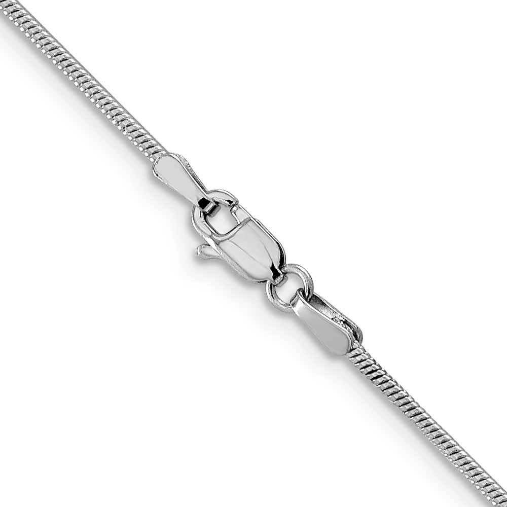 14K Weißgold 1.3mm Rund Schlange Halskette