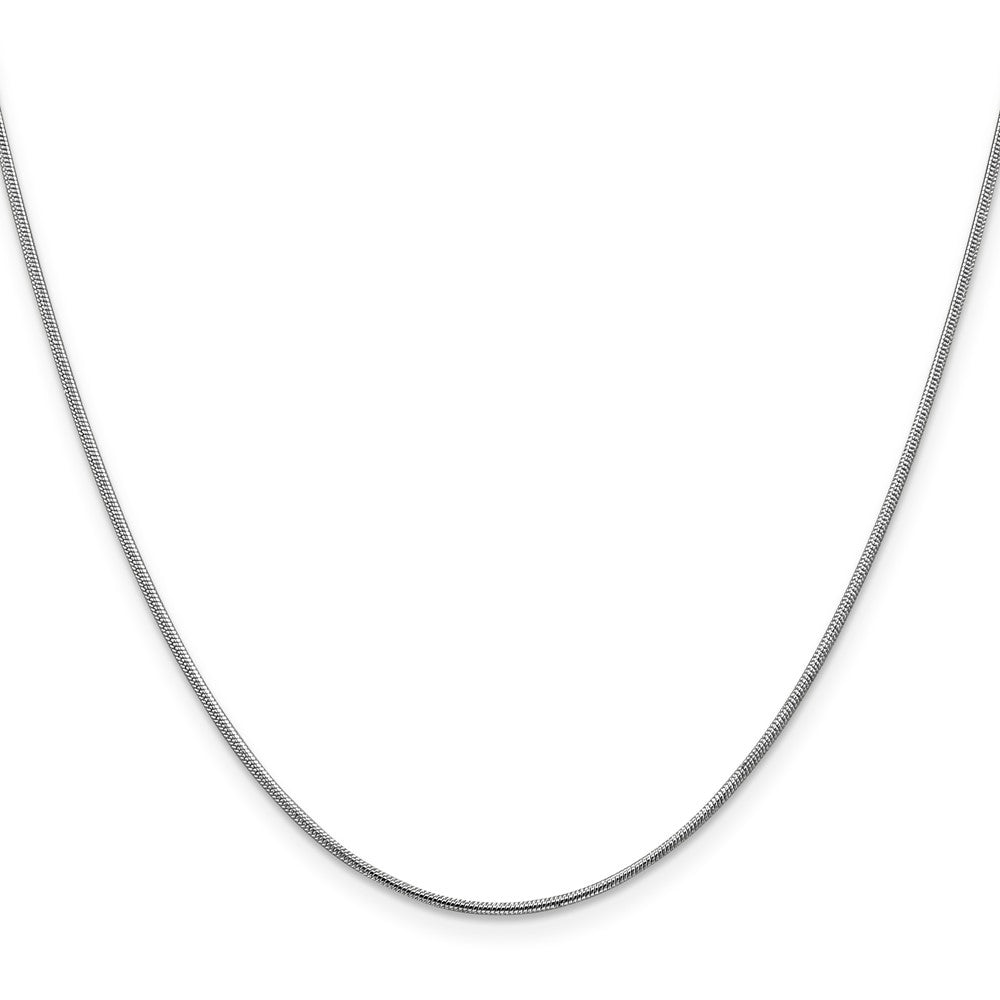 14K Weißgold 1mm Rund Schlange Halskette
