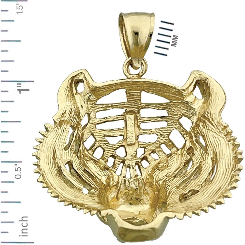 14K Gold Tigerkopf-Anhänger