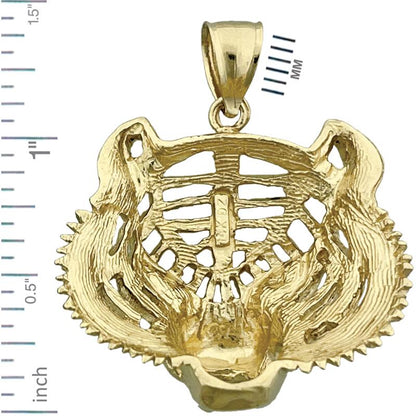 14K Gold Tigerkopf-Anhänger
