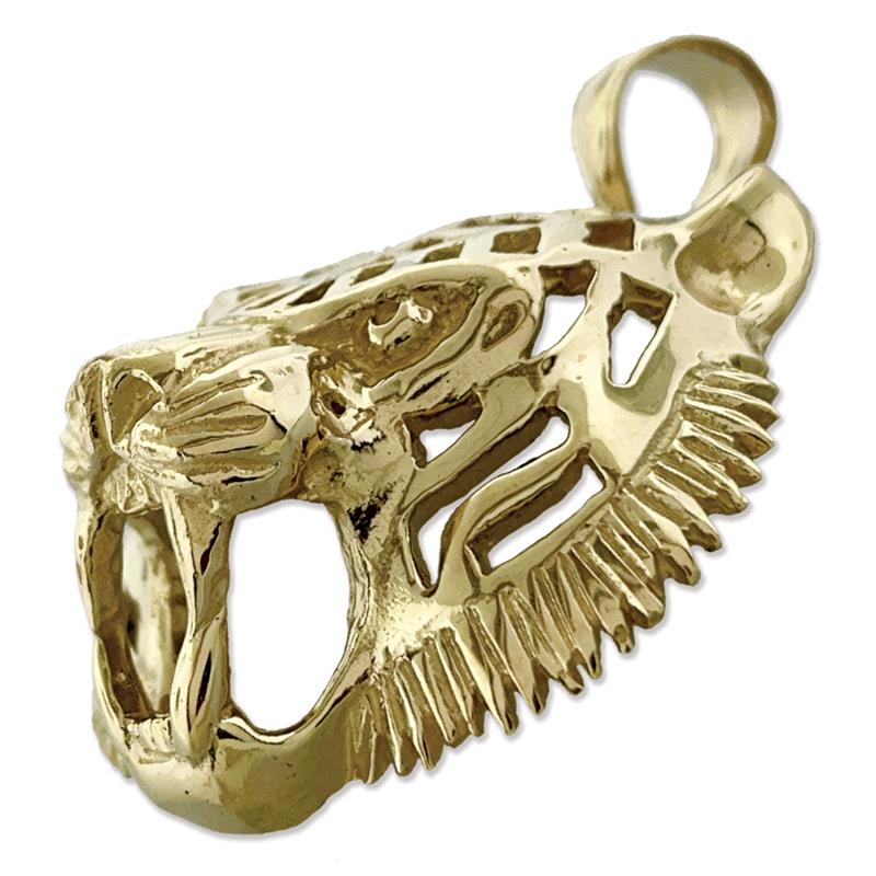 14K Gold Tigerkopf-Anhänger