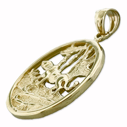 14K Gold Jaguar-Anhänger Medaillon