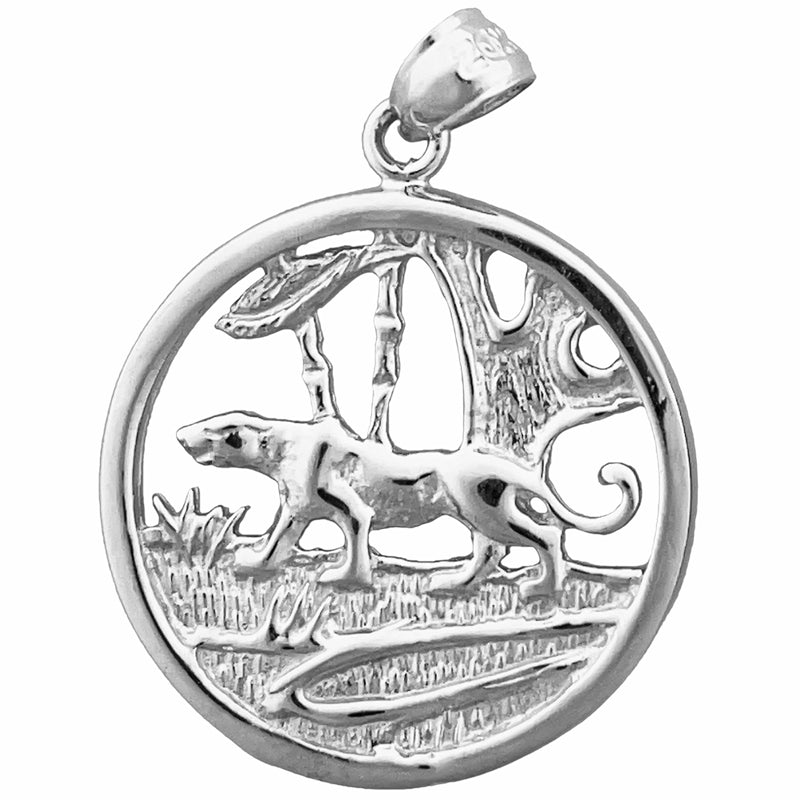 14K Gold Jaguar-Anhänger Medaillon