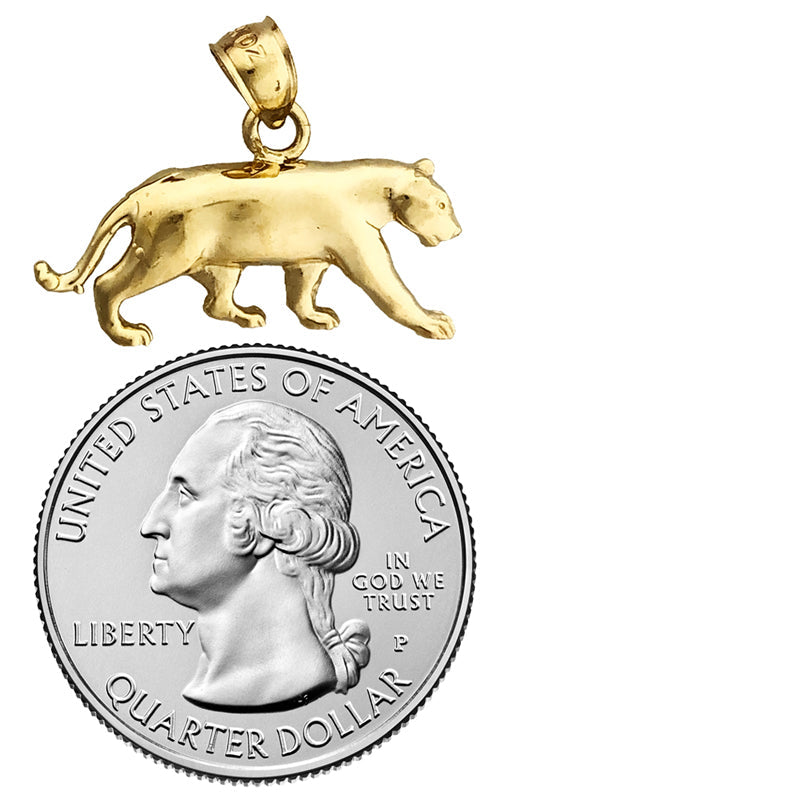 14K Gold Berglöwe-Puma-Anhänger